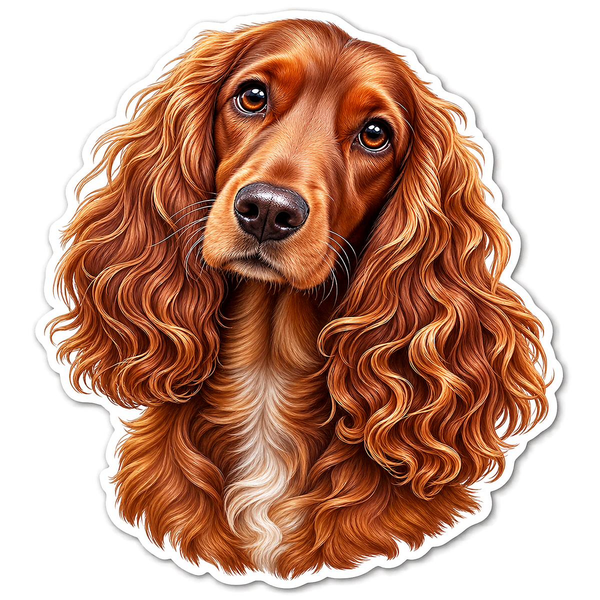 Red Cocker Spaniel with Long Curly Ears Vinyl Sticker Decal
