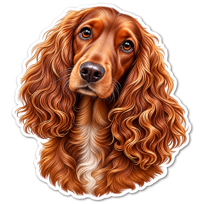 Red Cocker Spaniel with Long Curly Ears Vinyl Sticker Decal