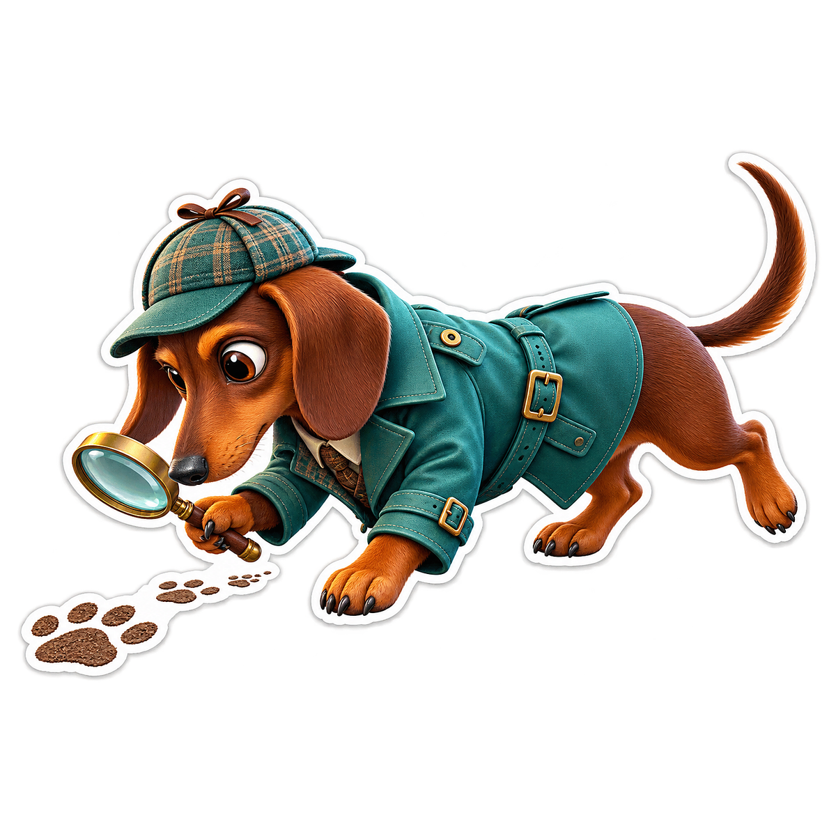 Dachshund Detective Vinyl Sticker Decal