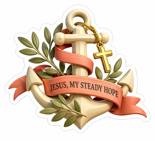 Jesus, My Steady Hope Vinyl Sticker Decal