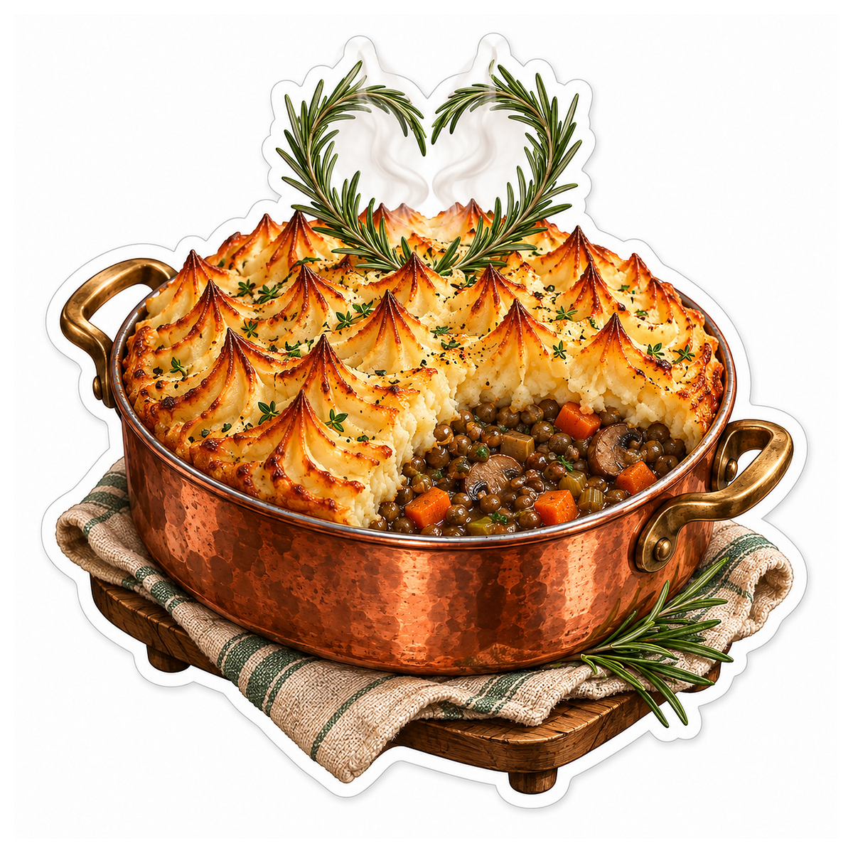 Lentil Shepherd Pie Copper Hearth Vinyl Sticker Decal