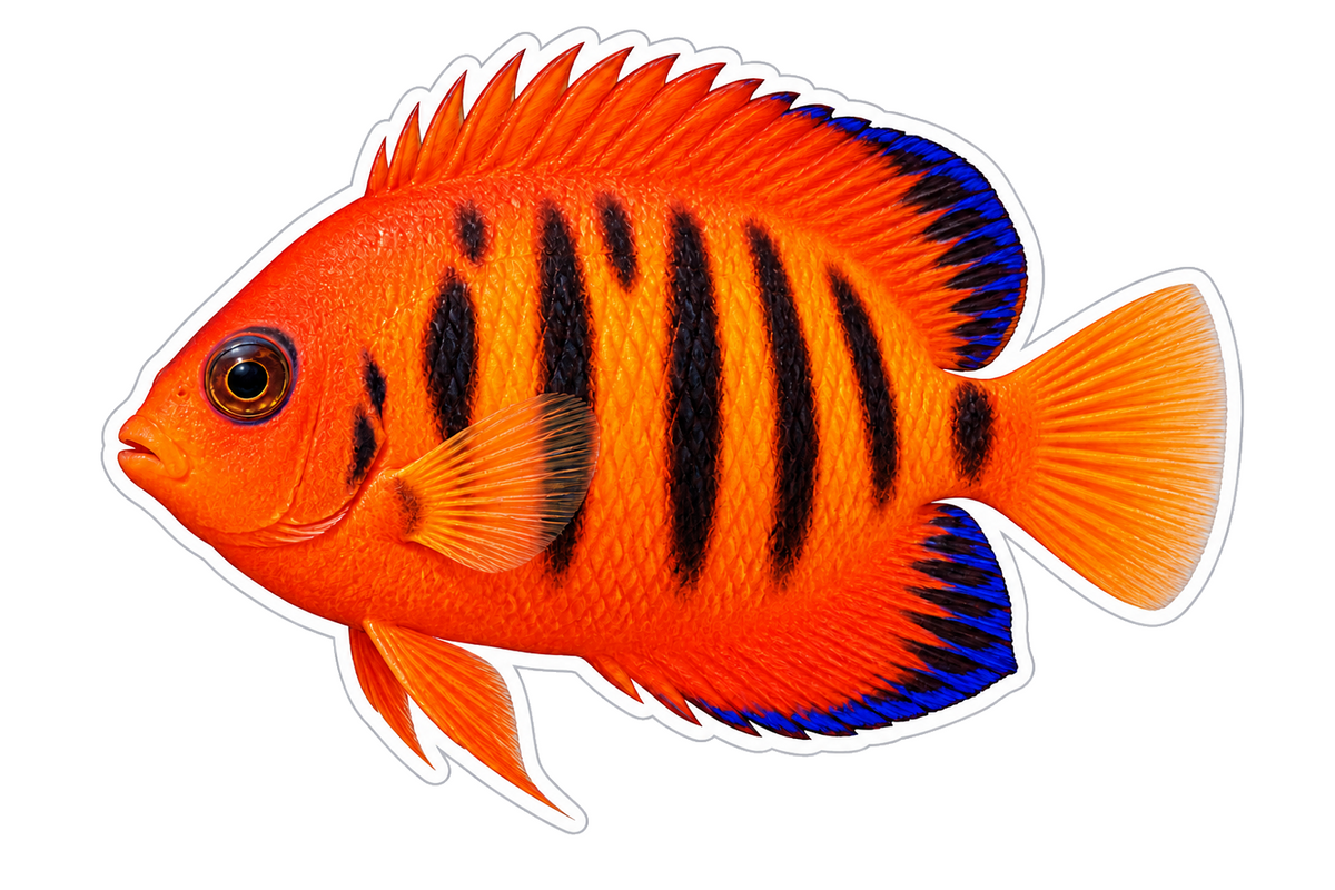 Flame Angelfish Vinyl Sticker Decal