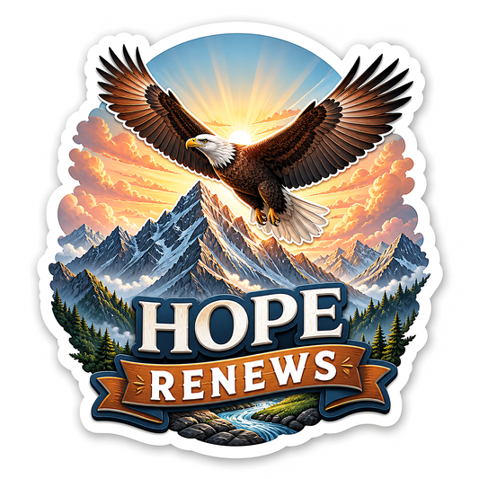 Hope Renews Eagle over Mountains Vinyl Sticker Decal