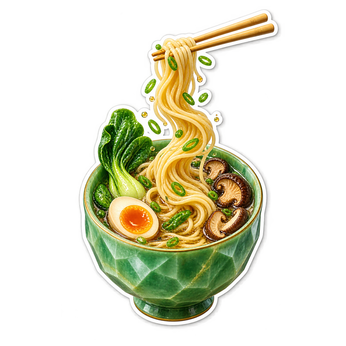 Miso Noodle Jade Spiral Vinyl Sticker Decal