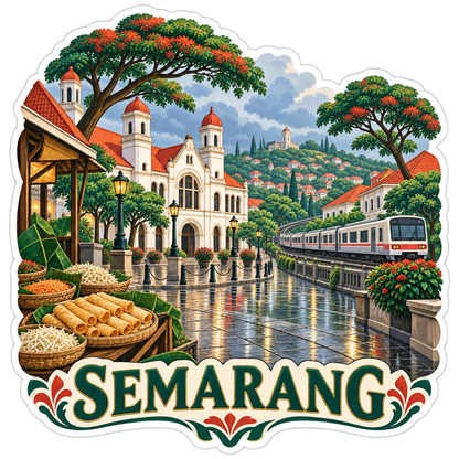 Semarang Monsoon Old Town Train Vinyl Sticker Decal