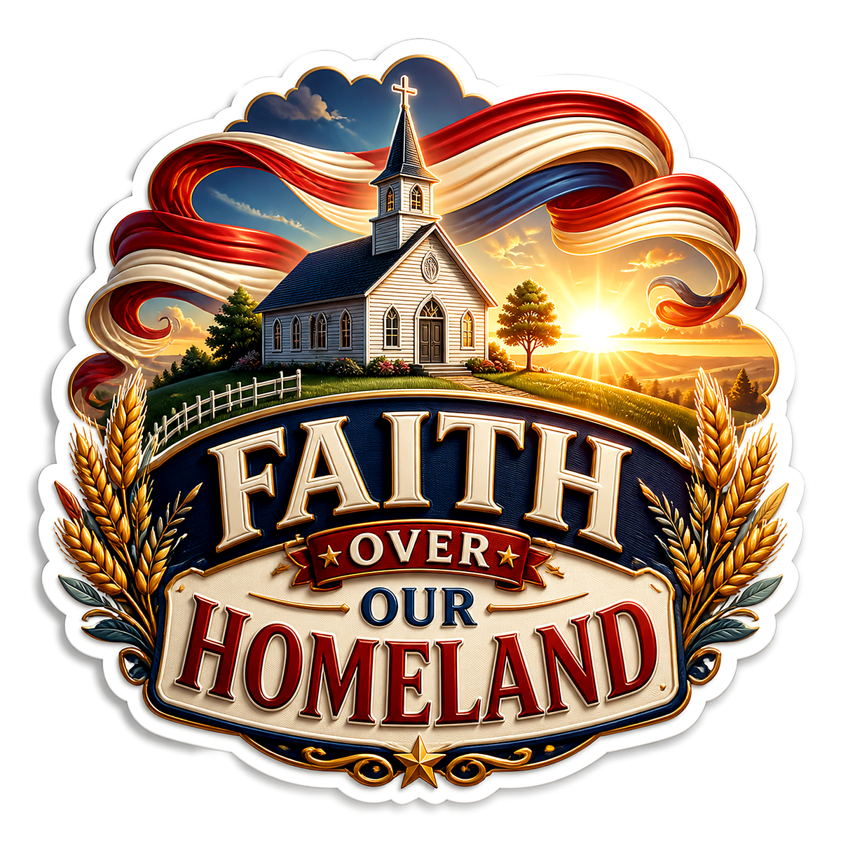 Faith Over Our Homeland Church Vinyl Sticker Decal