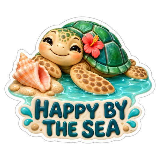Happy By The Sea Vinyl Sticker Decal