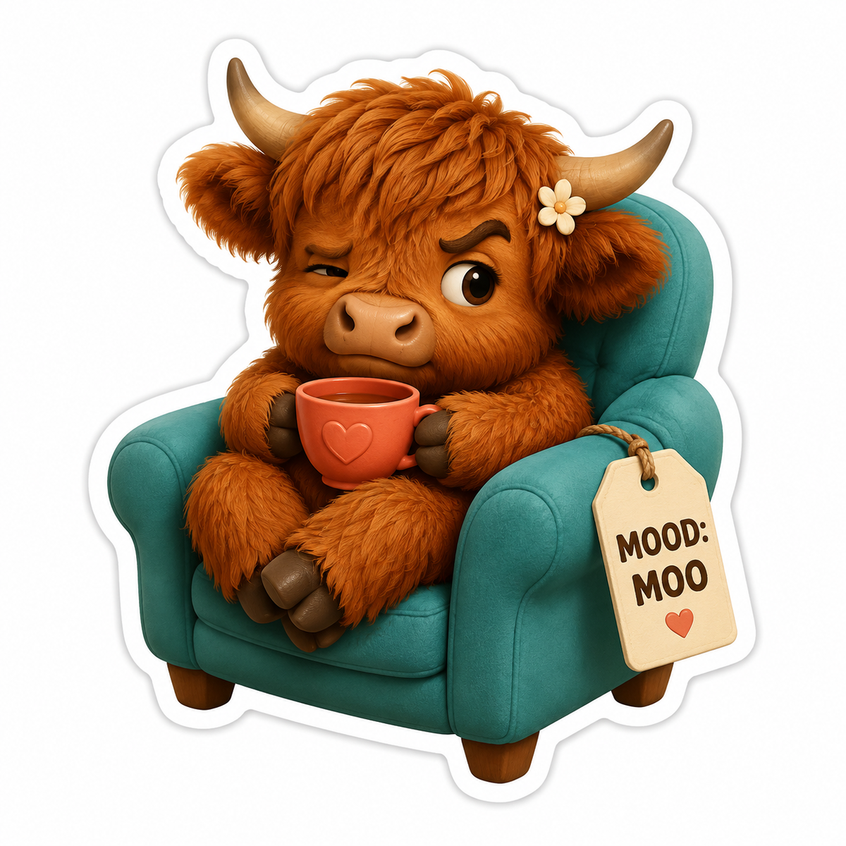 Mood: Moo Vinyl Sticker Decal