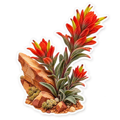 Scarlet Paintbrush Redrock Vinyl Sticker Decal