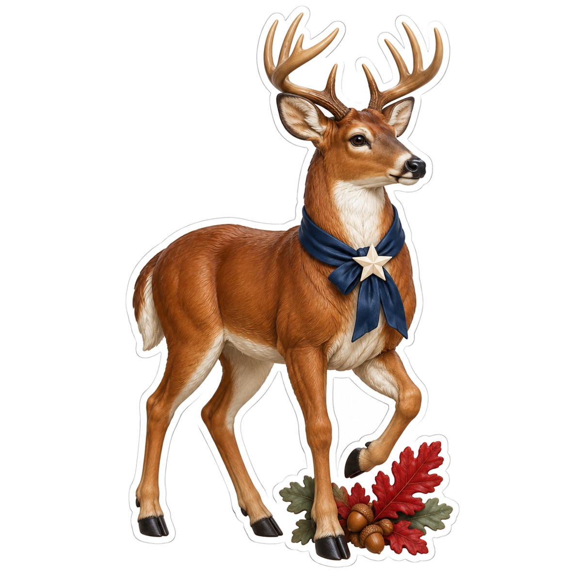 Graceful Full-Body Chestnut Buck Vinyl Sticker Decal