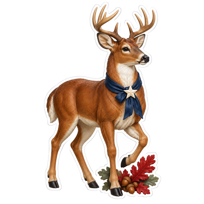 Graceful Full-Body Chestnut Buck Vinyl Sticker Decal