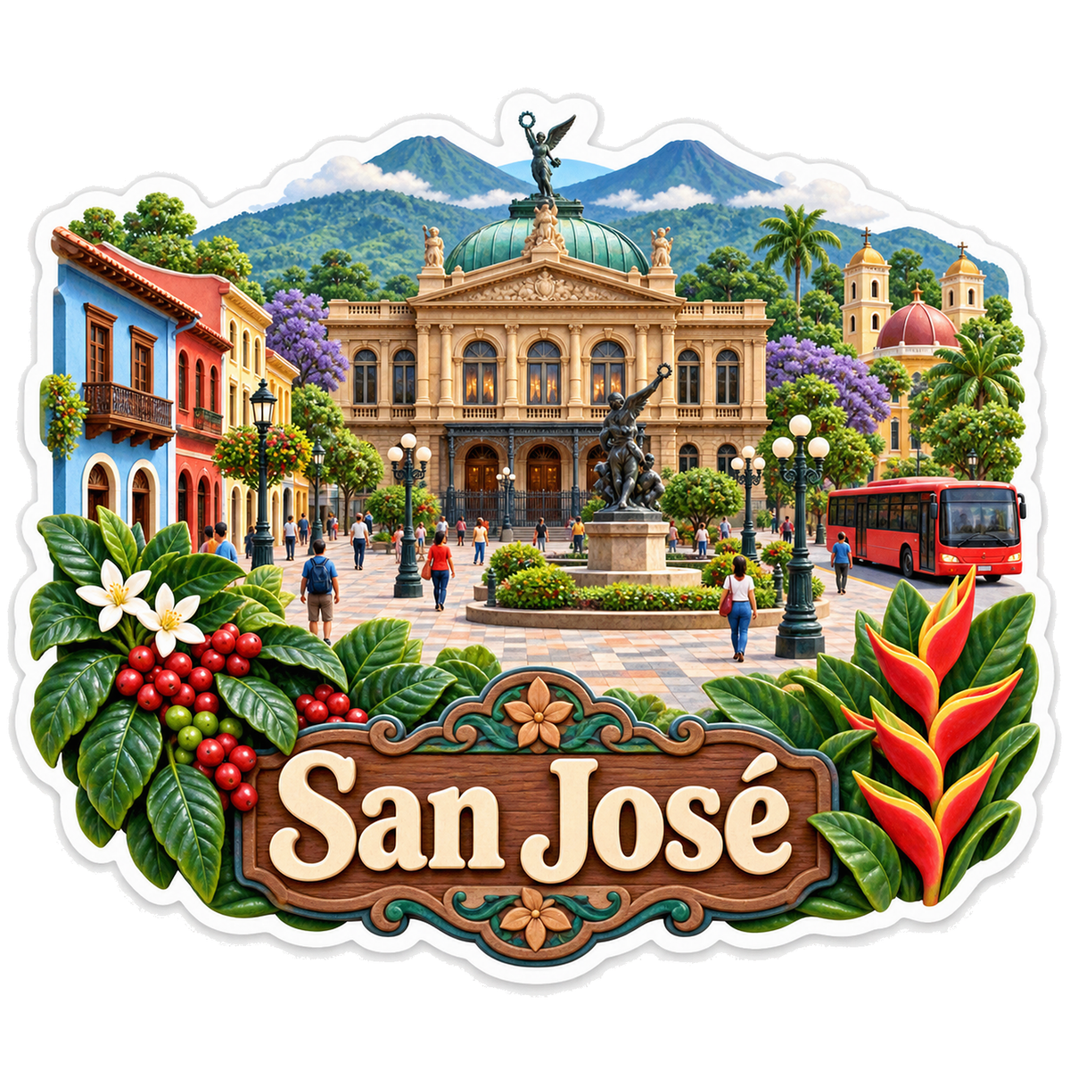 San Jose Highland Plaza Coffee Vinyl Sticker Decal