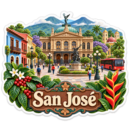 San Jose Highland Plaza Coffee Vinyl Sticker Decal