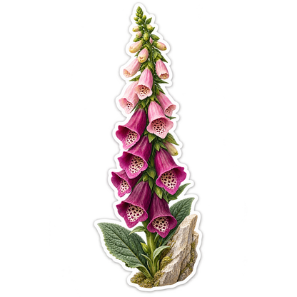 Foxglove Bell Spire Vinyl Sticker Decal