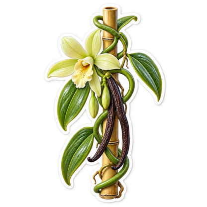Vanilla Orchid Vine Loop Vinyl Sticker Decal