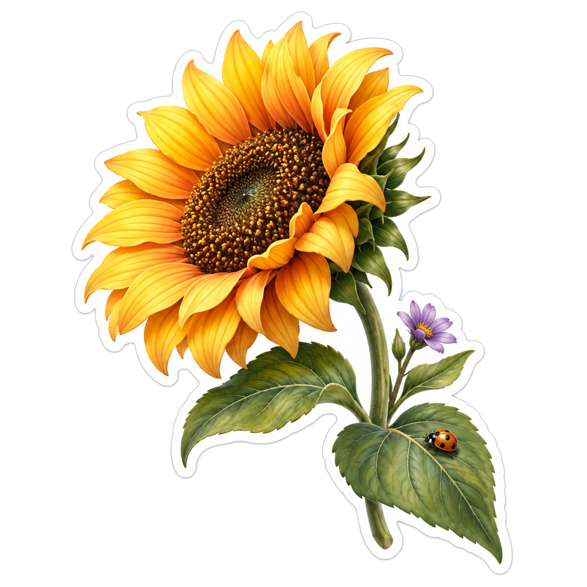 Honey Apricot Sunflower Lavender Blossom Vinyl Sticker Decal