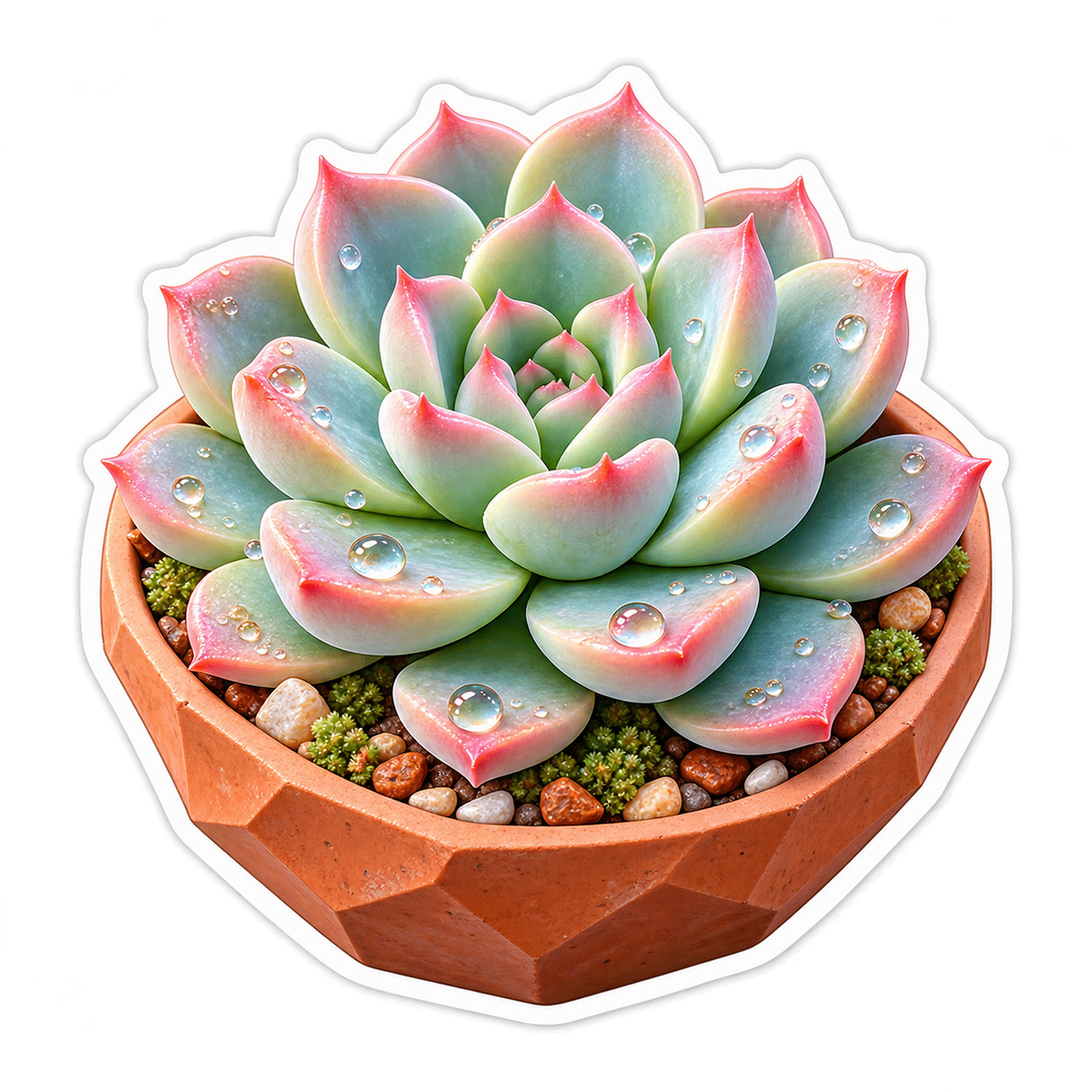 Echeveria Opal Rosette Vinyl Sticker Decal