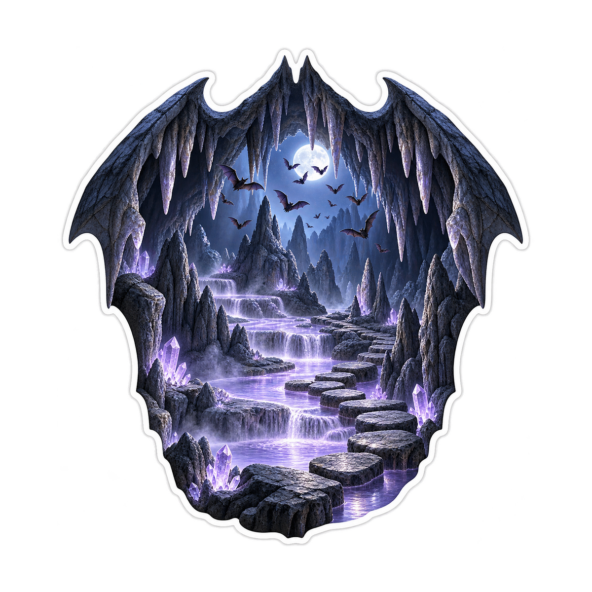 Bat Roost Lavender Spring Path Vinyl Sticker Decal