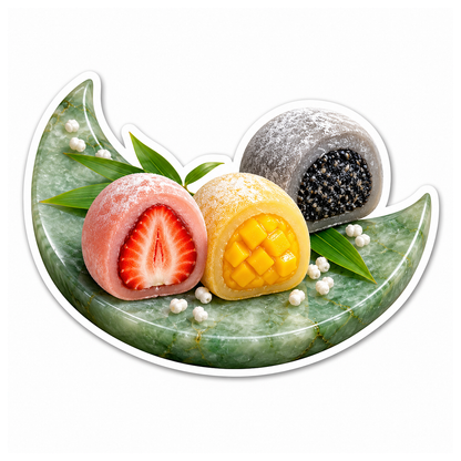 Fruit Mochi Jade Crescent Vinyl Sticker Decal