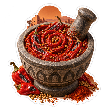 Harissa Stone Rose Mortar Vinyl Sticker Decal