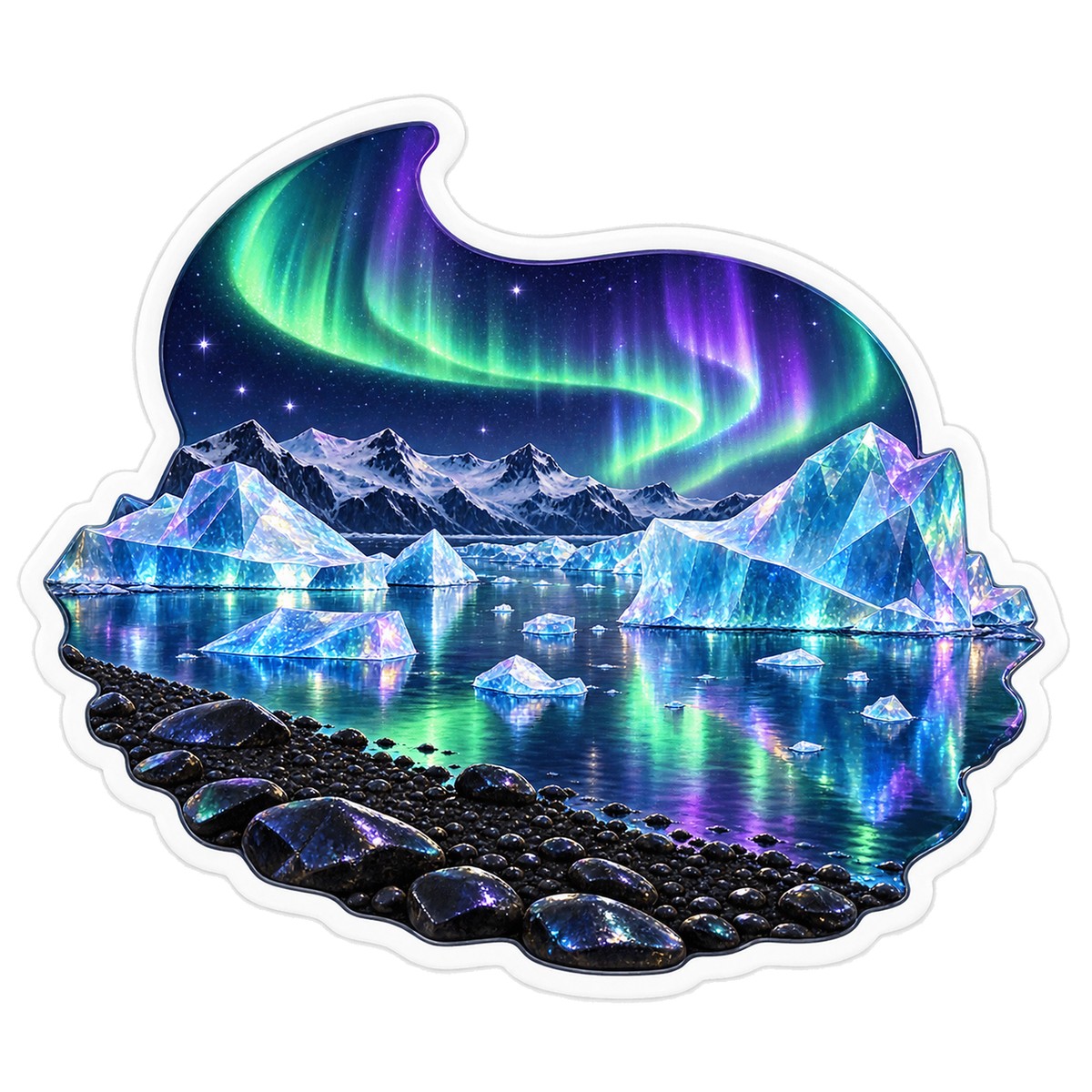 Aurora Crystal Ice Lagoon Vinyl Sticker Decal