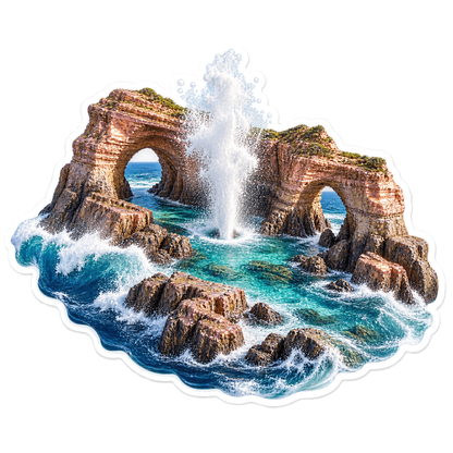 Rose Cliff Arches Turquoise Blowhole Vinyl Sticker Decal