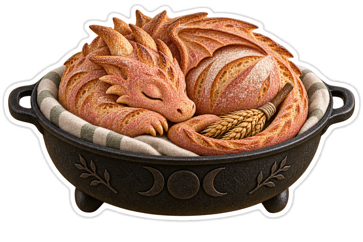 Rose Sourdough Dragon Cauldron Proofer Vinyl Sticker Decal