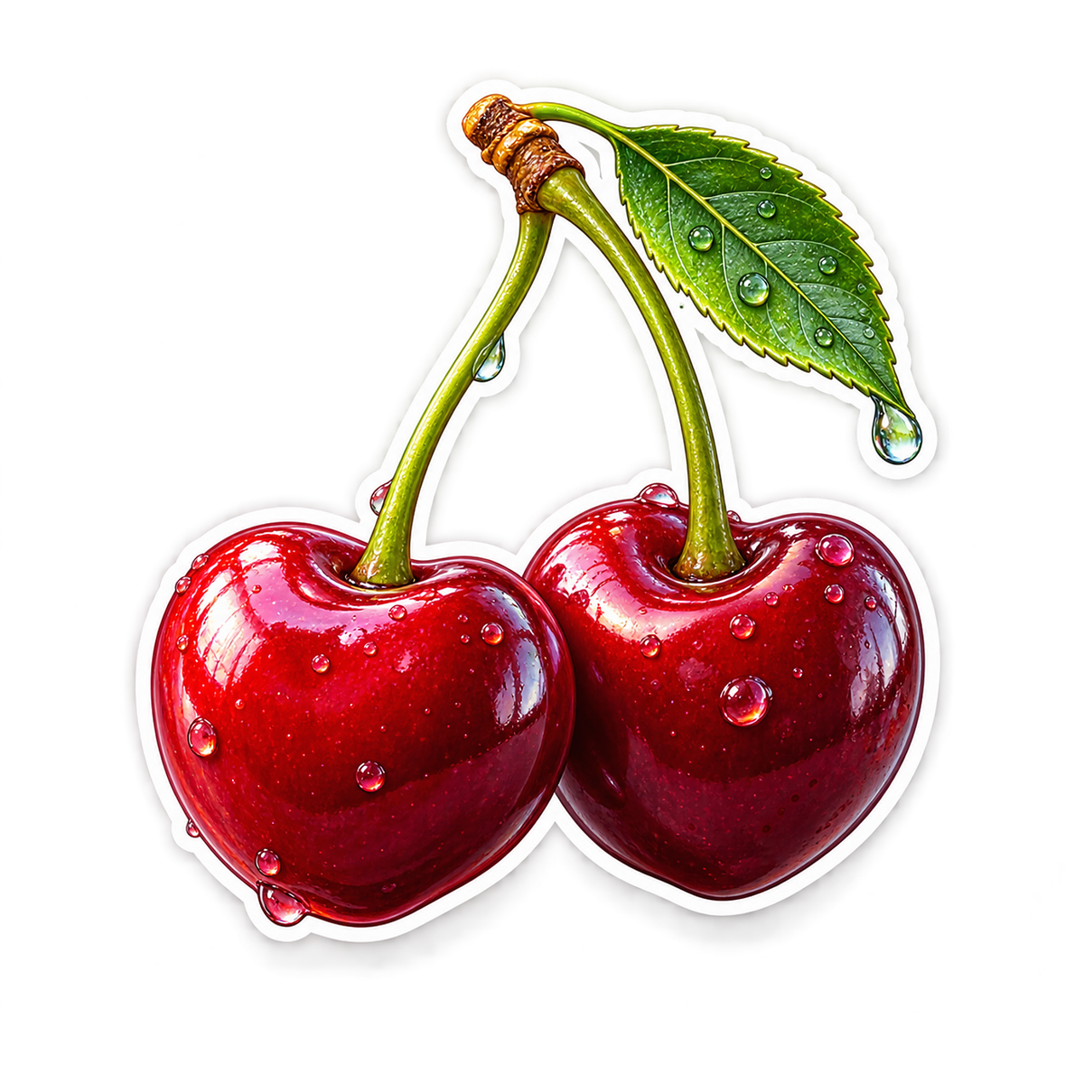 Cherries Dewdrop Arc Vinyl Sticker Decal