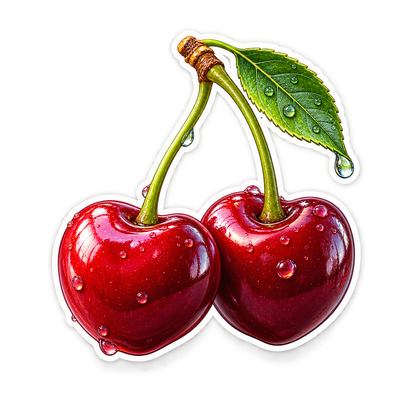 Cherries Dewdrop Arc Vinyl Sticker Decal