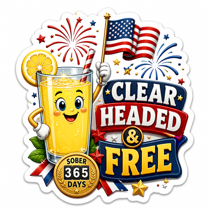Clear Headed and Free Lemon Drink Vinyl Sticker Decal