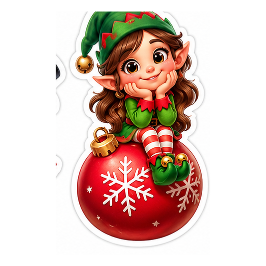 Christmas Elf Ornament Vinyl Sticker Decal