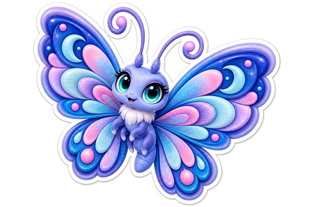 Blueberry Dream Butterfly Vinyl Sticker Decal