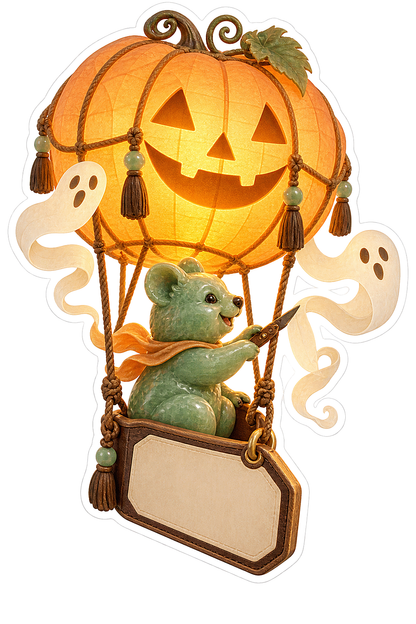 Jade Quokka Pumpkin Balloon Luggage Tag Pilot Vinyl Sticker Decal