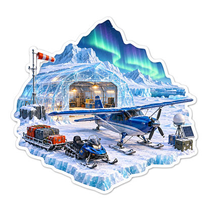Arctic Research Skiplane Ice Hangar Vinyl Sticker Decal