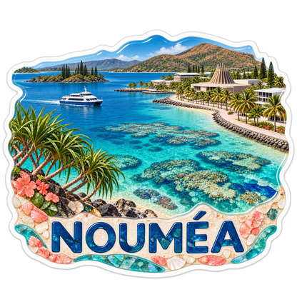 Noumea Lagoon Corals Waterfront Vinyl Sticker Decal