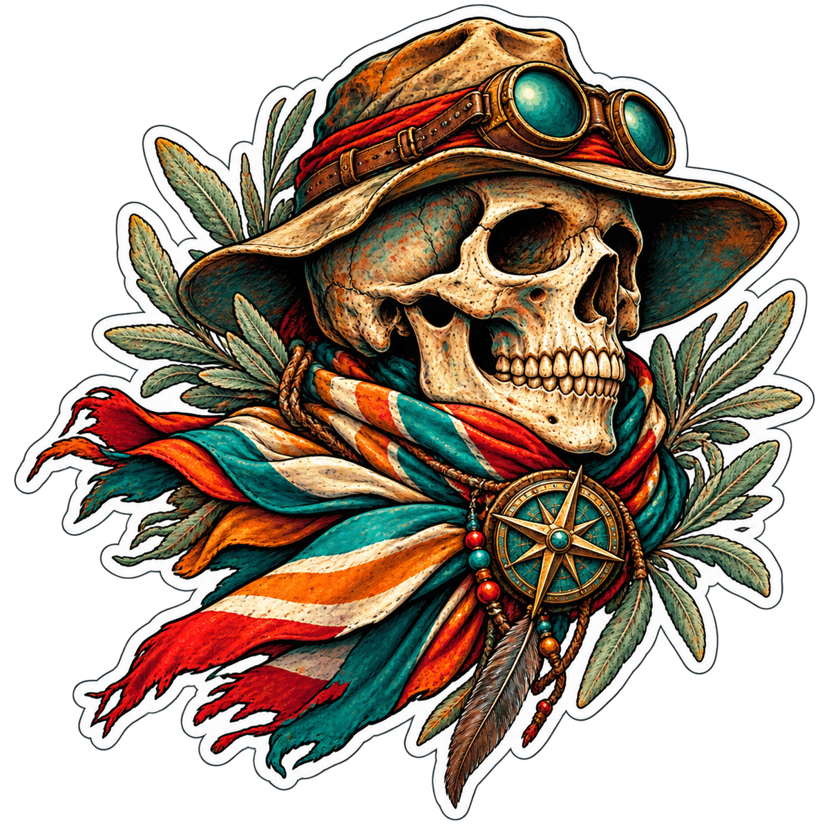 Explorer Skull Vinyl Sticker Decal