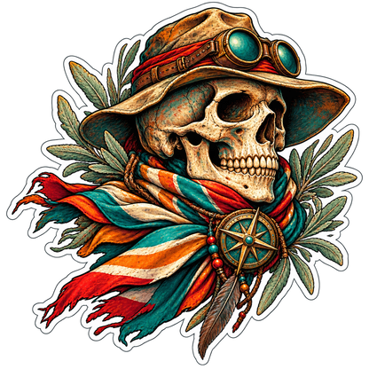 Explorer Skull Vinyl Sticker Decal