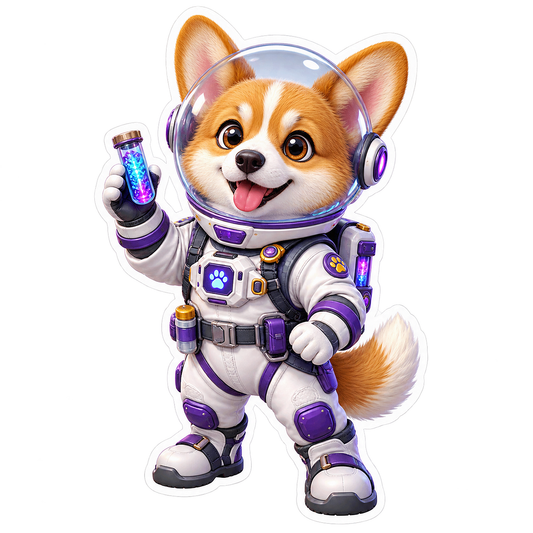 Corgi Space Scientist Vinyl Sticker Decal