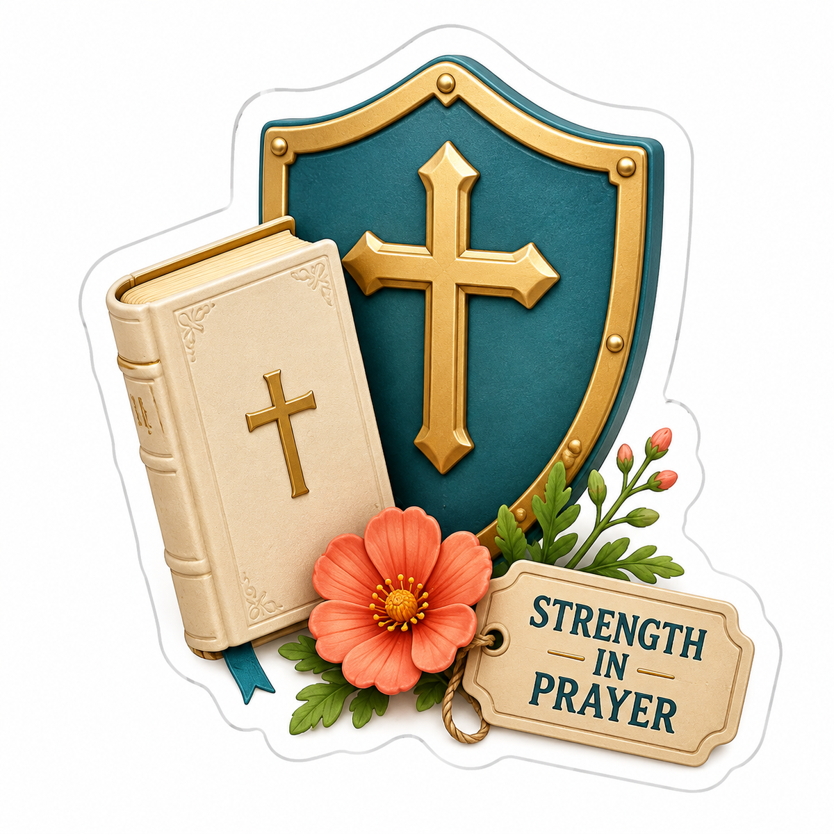 Strength In Prayer Vinyl Sticker Decal