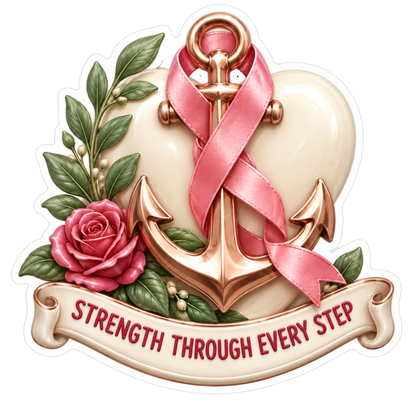 Strong Rose-Gold Anchor Entwined Vinyl Sticker Decal