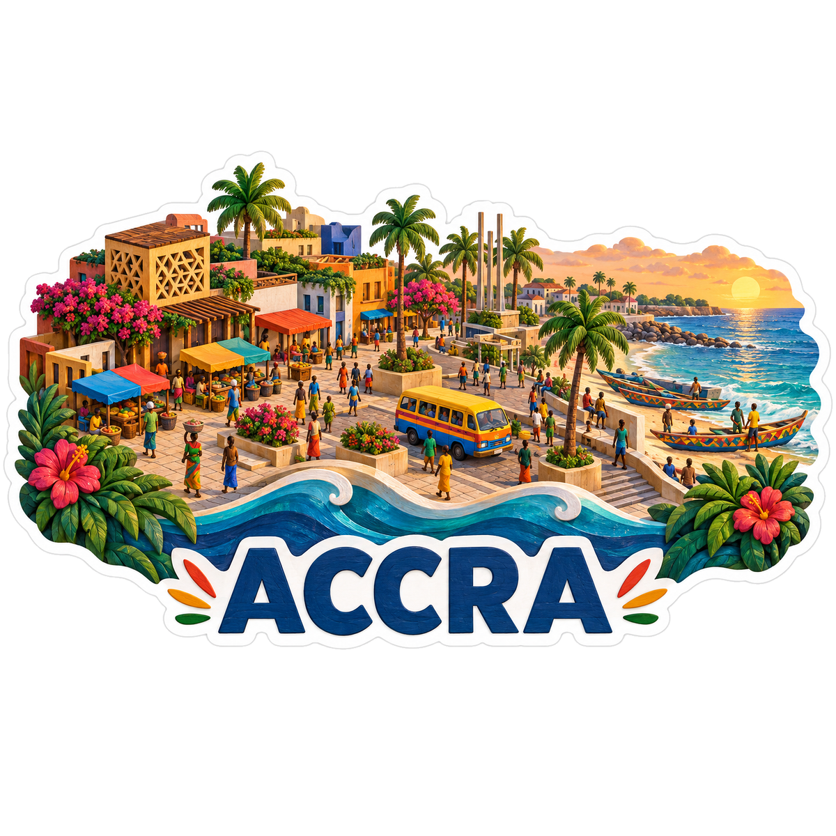 Accra Atlantic Market Coast Vinyl Sticker Decal