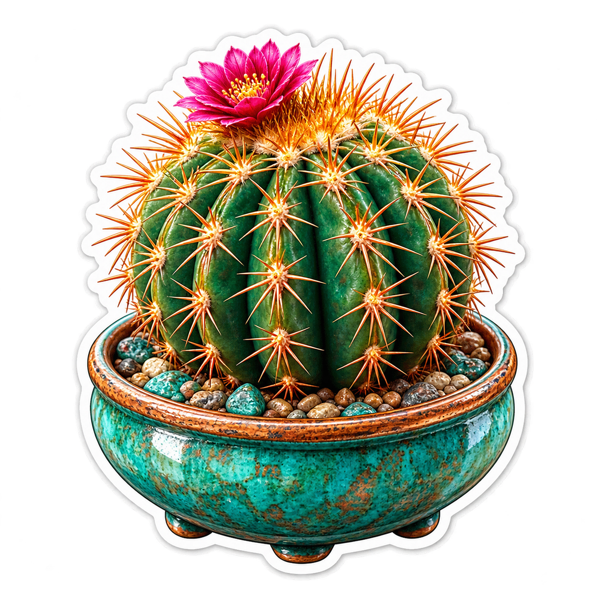 Barrel Cactus Copper Crown Vinyl Sticker Decal