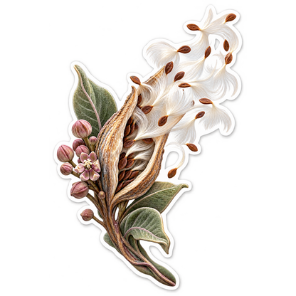 Milkweed Seed Silk Breeze Vinyl Sticker Decal