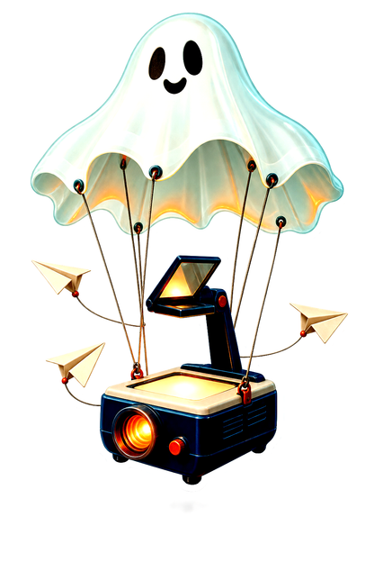 Haunted Classroom Overhead Projector Parachute Vinyl Sticker Decal