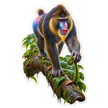 Mandrill Rainbow Root Stride Vinyl Sticker Decal