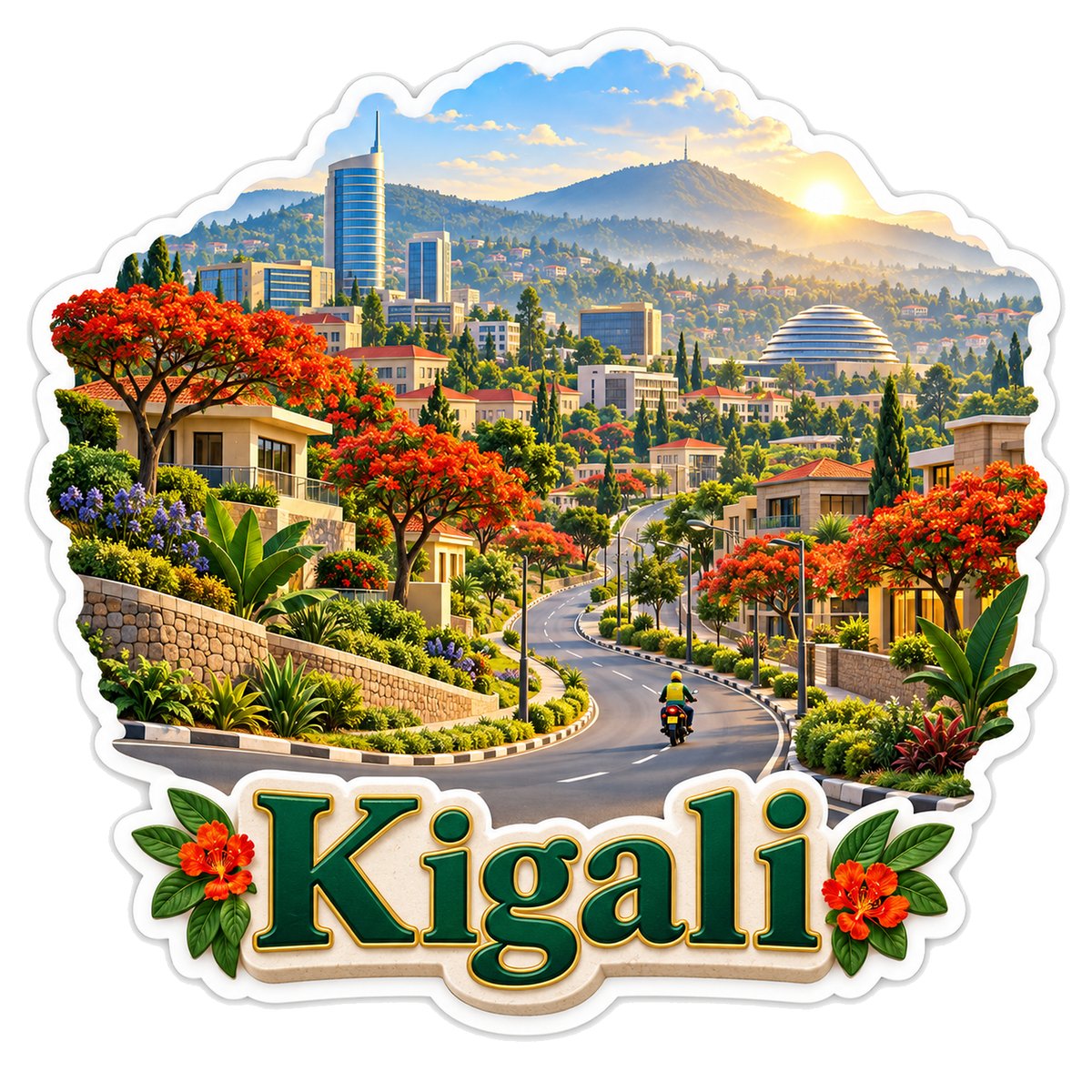 Kigali Green Hills Boulevard Vinyl Sticker Decal