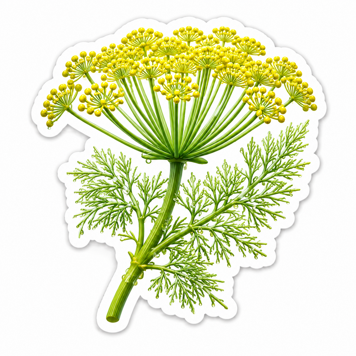Dill Umbrella Dewdrops Vinyl Sticker Decal