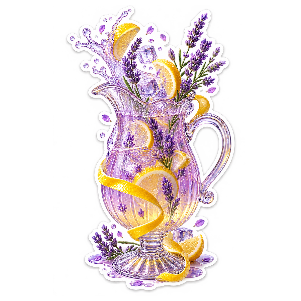 Lavender Lemonade Amethyst Fountain Vinyl Sticker Decal