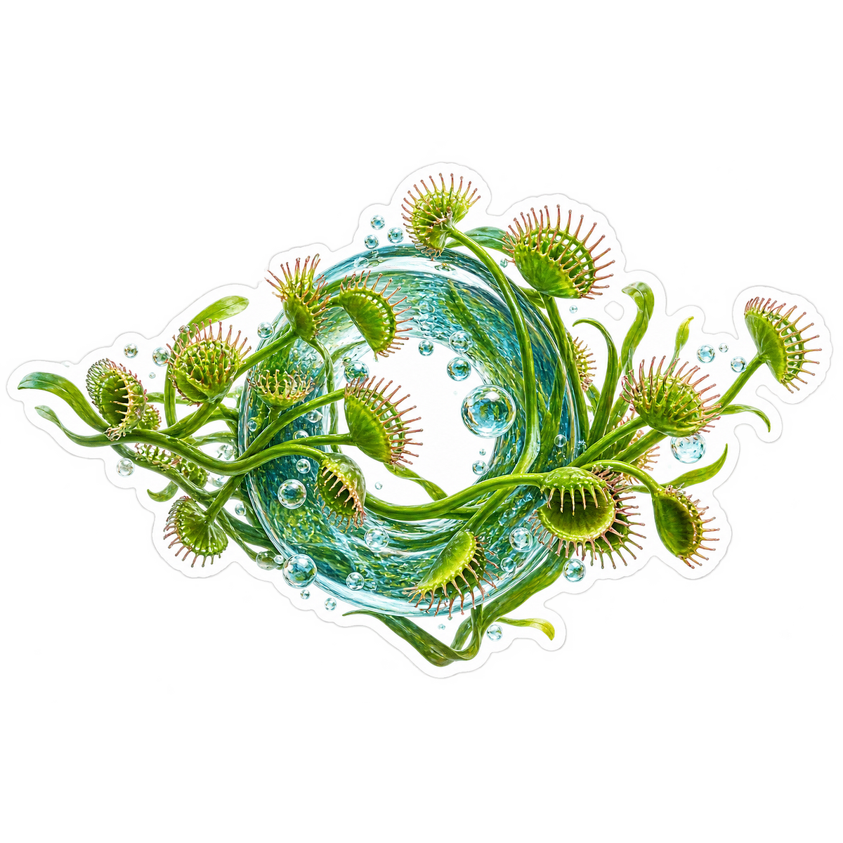 Waterwheel Aqua Ring Vinyl Sticker Decal