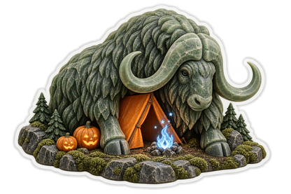 Jade Soapstone Musk Ox Ghost Campfire Tent Vinyl Sticker Decal